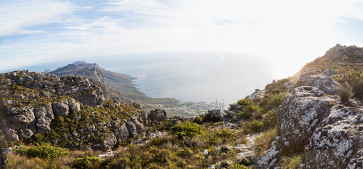 Fototapeta na wymiar Cape town on top op table mountain mview
