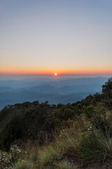 evening time view of  Monk Lui Luang, Doi Thule, Tak province, Thailand, 1350 msl