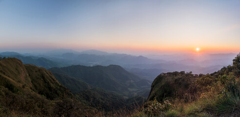 evening time view of  Monk Lui Luang, Doi Thule, Tak province, Thailand, 1350 msl