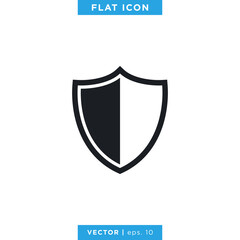 Shield icon vector logo design template.