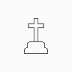 gravestone icon, tombstone vector, bury illustration