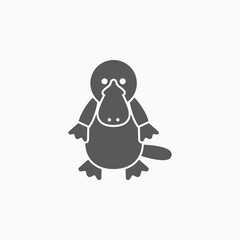 platypus icon, duckbill vector, animal illustration