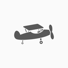 vintage airplane icon, retro airplane vector