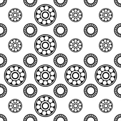 Bearing Icon, Ball Bearing Icon Seamless Pattern