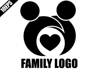 Family icon with white background. Family logo.