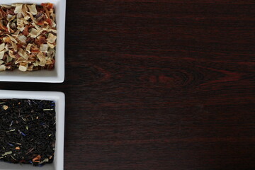 Spices seasoning on a dark background