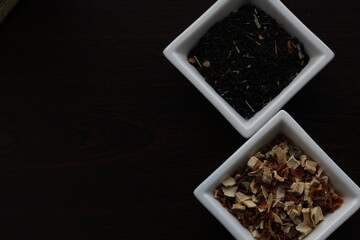 Spices seasoning on a dark background