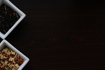 Spices seasoning on a dark background