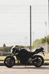 Obraz na płótnie Canvas Road black motorcycle on the road.