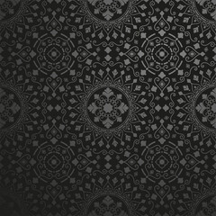 Black geometric seamless pattern Mandala