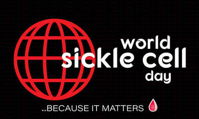 World Sickle Cell Awareness Day is celebrated on June 19th of each year to raise the public awareness about the sickle cell disease and its treatment methods. Poster, card, banner design. 