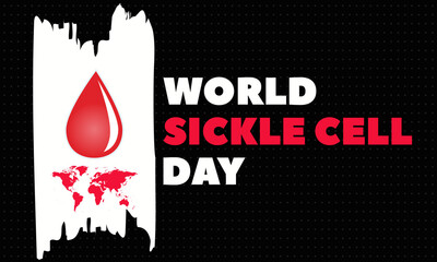 World Sickle Cell Awareness Day is celebrated on June 19th of each year to raise the public awareness about the sickle cell disease and its treatment methods. Poster, card, banner design. 