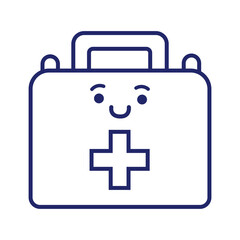 Fototapeta premium medical kit with cross kawaii line style