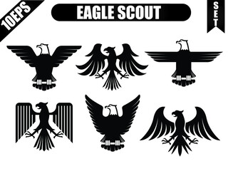 Set of Eagle Logo Vector symbol