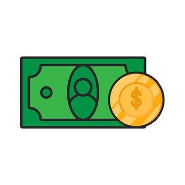 vector illustration money coin and finance flat design icon