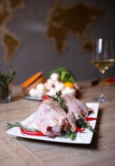 chicken with red pepper, spices and herbs for dinner for the whole family