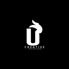 Simple U letter logo design