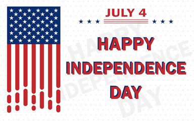 United States of America Independence Day traditional annual July 4th holiday, vector poster. All elements are isolated. Vector EPS 10.