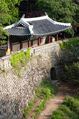 Fototapeta na wymiar Mountain, Namhansanseong World Heritage Centre Seomun Gate, West Fortress Gate in Gyeonggi-do, South Korea