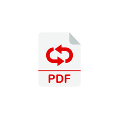 PDF File Download and Upload Document Icon Vector Logo Template
