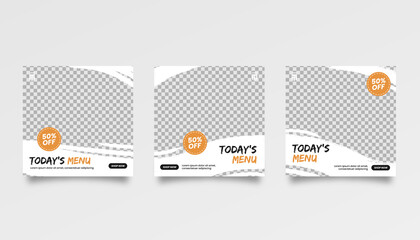 Social media post template for food menu
