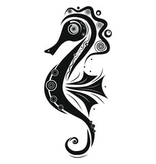 Seahorse female creative design. Vector illustration.