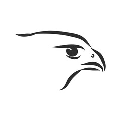 Black and white illustration. Sketch of bird for tattoo art. Detailed hand drawn eagle for tattoo on back. Falcon bird, vector sketch