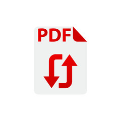 Fototapeta premium PDF File Download and Upload Document Icon Vector Logo Template 