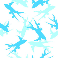 Airplane seamless pattern. Sport concept. Vector aircraft illustration.