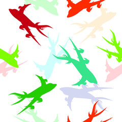 Airplane seamless pattern. Sport concept. Vector aircraft illustration
