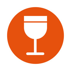 wine cup drink block style icon