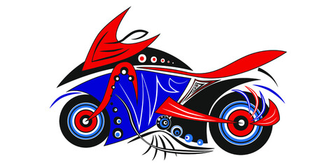 Motorcycle logo design. Sport concept. Vector illustration. Art graphic.