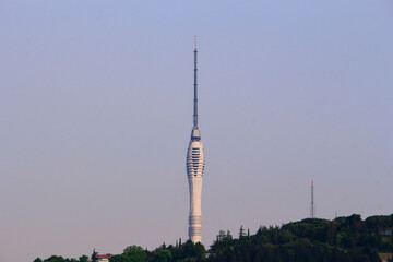 Obraz premium Istanbul, Turkey - June 06,2020: Kucuk Camlica TV Radio Tower in Istanbul