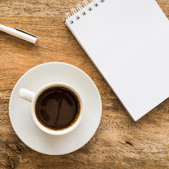 cup of coffee and notepad