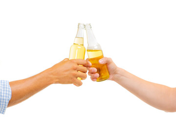 Hands with bottles