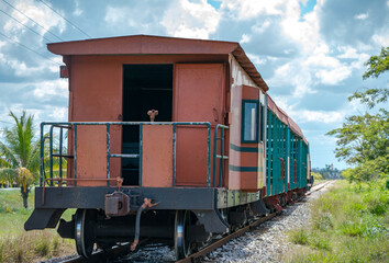 Fototapeta na wymiar Old steam locomotives or railway trains