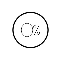 0% - Zero Percent on  white background. Vector illustration, easy to edit. Template for your design, website, infographic, brochure, cover, business annual report