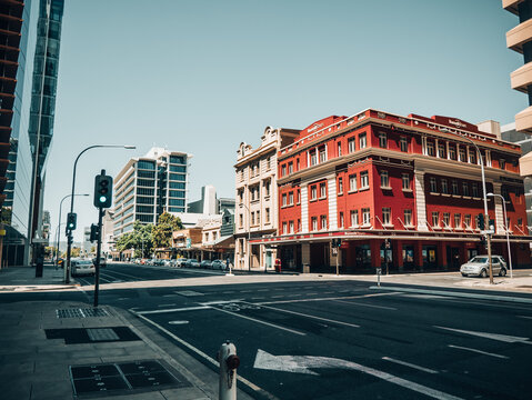 Street view on the day at Adelaide City Center.