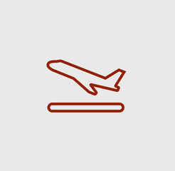 Plane vector icon. Flight transport symbol. Travel element illustration. Holiday symbol