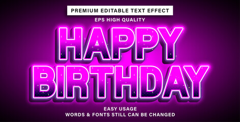 happy birthday text effect
