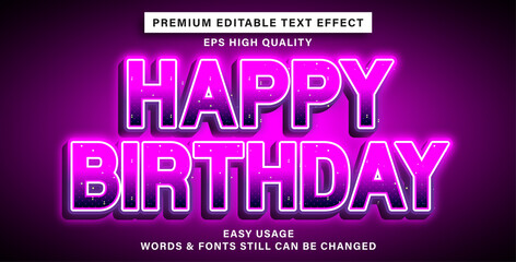 Fototapeta premium happy birthday text effect