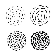 Hand-drawn marker set of circles and dashed lines.