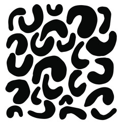 Hand-drawn black and white marker set of ovals.