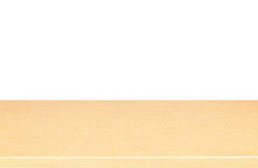 Empty wood table top on white  background. used for display or montage your products