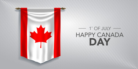 Obraz premium Canada day greeting card, banner, vector illustration.