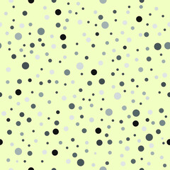 Seamless pattern. Gray bobbles on light green backround. Vector illustration.