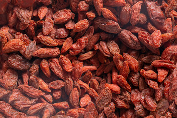 Close up texture background of goji berries 