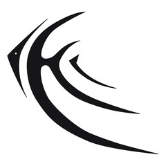 Obraz premium Fish logo creative design. Black shape on wihite background. Vector illustration.