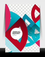 Business flyer annual report, circle and triangle shapes modern design