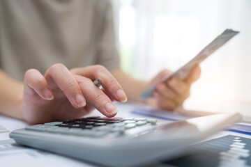 Fototapeta premium Business woman working in accounting.